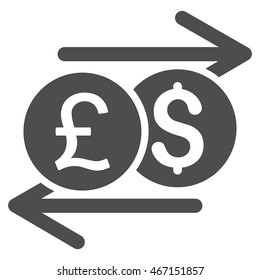 Currency Exchange icon. Vector style is flat iconic symbol with rounded angles, gray color, white background.