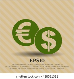 icono de cambio de moneda símbolo vector de símbolo de pinos planos jpg aplicación