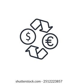 Currency exchange icon. vector.Editable stroke.linear style sign for use web design,logo.Symbol illustration.
