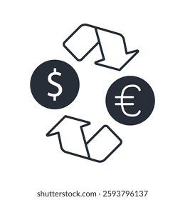 currency exchange icon. vector.Editable stroke.linear style sign for use web design,logo.Symbol illustration.