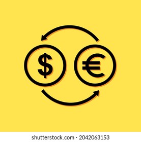 Currency exchange Icon.Flat icon Vector money .Money exchange icon. Thin Line Vector Illustration