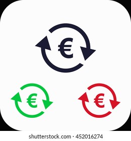 Currency exchange Illustration set. Blue, green, red icon.
