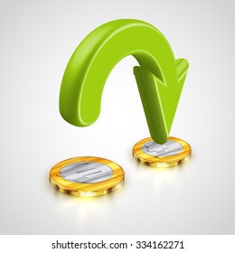 Currency exchange illustration, vector