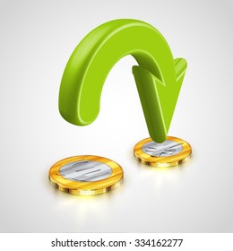 Currency exchange illustration, vector