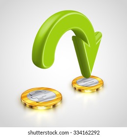 Currency exchange illustration, vector