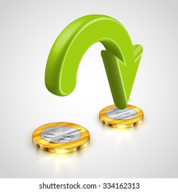 Currency exchange illustration, vector
