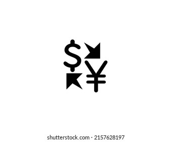 Currency Exchange isolated vector illustration icon. Currency Exchange emoji illustration icon