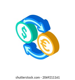 currency exchange isometric icon vector. currency exchange sign. isolated symbol illustration