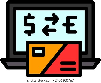 Currency exchange Line Filled Vector Icon Design