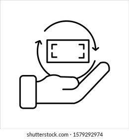 Currency exchange line icon vector illustration