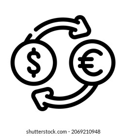 currency exchange line icon vector. currency exchange sign. isolated contour symbol black illustration