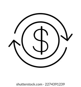 Currency exchange line icon vector illustration graphic design