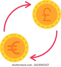 Währungsumtausch Zeilenvektor Symboldesign