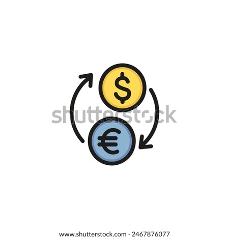 Currency exchange line vector icon. Dollar, euro, conversion. Finance concept. Can be used for topics like banking, exchange, trading