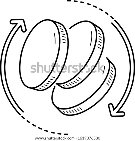 Currency exchange. Money converter. Vector outline icon.