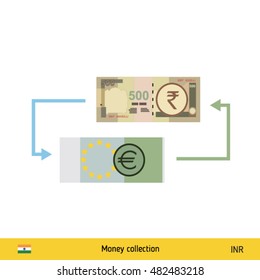 Currency exchange, money exchange. Saudi Arabian Riyal banknote. 
