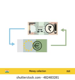 Currency exchange, money exchange. Saudi Arabian Riyal banknote. 