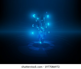 Currency exchange and money transfer business concept illustration