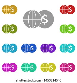 currency, exchange multi color icon. Simple glyph, flat illustration of Business global icons for UI and UX, website or mobile application