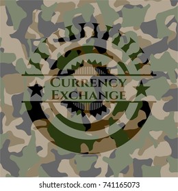 Currency Exchange on camouflaged texture