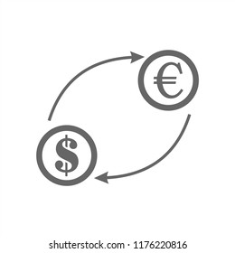 Currency exchange outline icon black color isolated on white background
