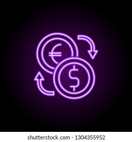 currency exchange outline icon. Elements of Banking & Finance in neon style icons. Simple icon for websites, web design, mobile app, info graphics
