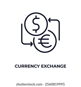 currency exchange outline icon. Linear vector from business concept. Thin line currency exchange icon isolated on white background