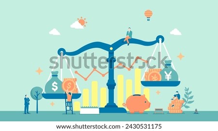 Currency exchange rate ( FX ) vector banner illustration