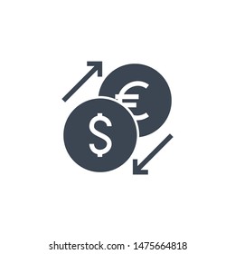 Currency Exchange related vector glyph icon. Isolated on white background. Vector illustration.