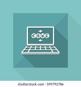 Currency exchange service online - Vector flat icon