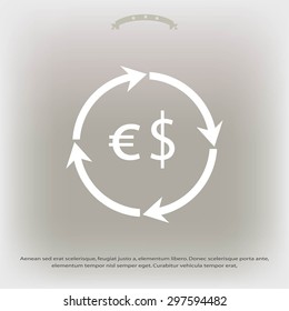 Currency exchange sign icon