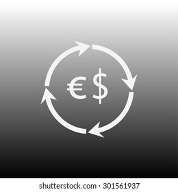 Currency exchange sign icon