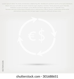 Currency exchange sign icon