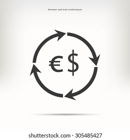 Currency exchange sign icon