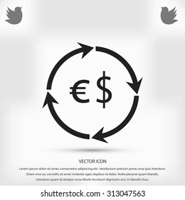 Currency exchange sign icon