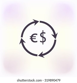 Currency exchange sign icon