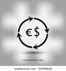 Currency exchange sign icon