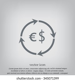 Currency exchange sign icon