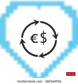 Currency exchange sign icon