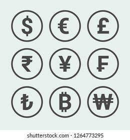 2,885 Dollar Rupees Pound Icons Images, Stock Photos & Vectors 