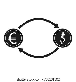Currency exchange sign. Vector black icon on white background