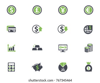 currency exchange simple vector icons in two colors