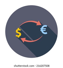Currency exchange. Single flat color icon. Vector illustration.