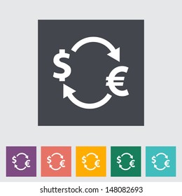 Currency exchange. Single flat icon. Vector illustration.