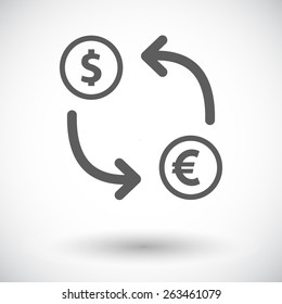 Currency exchange. Single flat icon on white background. Vector illustration.