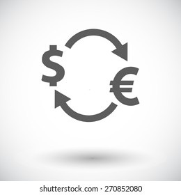 Currency exchange. Single flat icon on white background. Vector illustration.