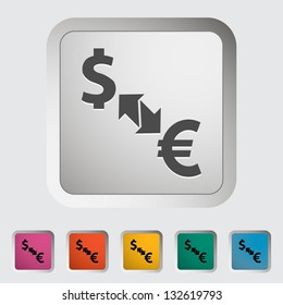 Currency exchange. Single icon. Vector illustration.