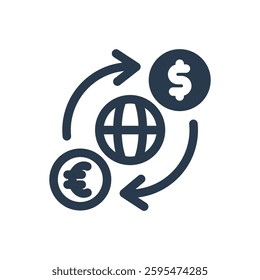 Currency Exchange for Study Abroad Vector Icon