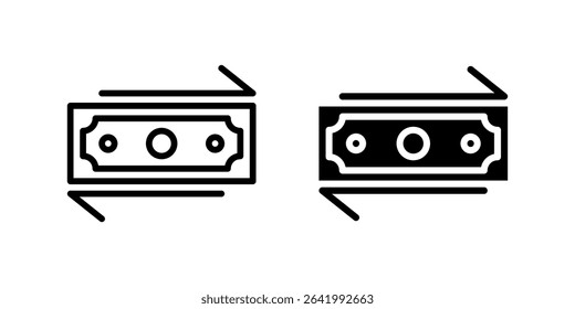 Currency exchange symbol icon set, useful for banking and international travel