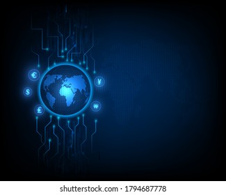 Currency exchange technology Blue abstract speed network illustration eps10 vector